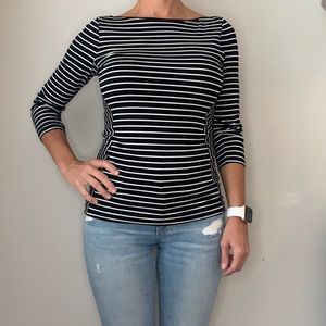 WHBM striped black and white shirt